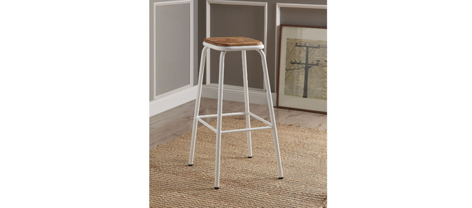 Scarus White Bar Stool (2PC)