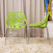 Load image into Gallery viewer, GREEN PLASTIC DINING CHAIR (SET OF 2)